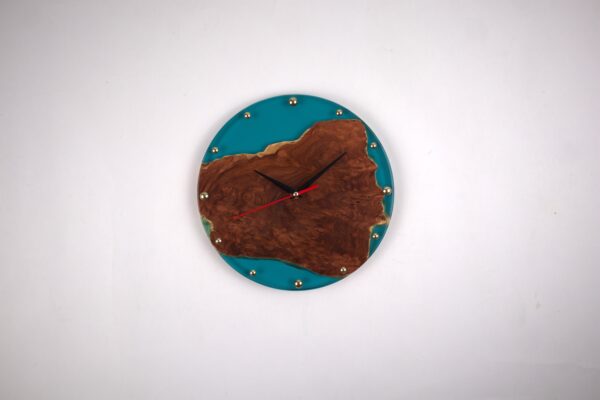 Blue resin clock No.4