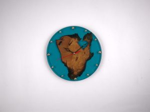 Blue resin clock No.3