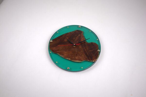 Teal resin clock No.2
