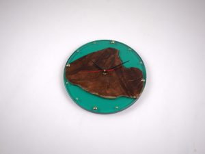 Teal resin clock No.2
