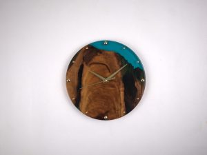 Blue resin clock No.5